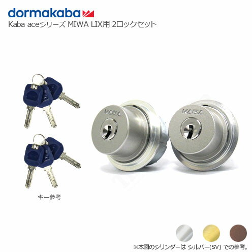 [2ロックセット] Kaba ace 3250R LSP/TE0 扉厚33-42mm キー6本付 MIWA LIXタイプ用 シリンダー 2個同一キー【dormakaba カバエース 鍵部品】