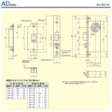 MIWA ADT 自動本締錠 U9シリンダー キー3本付 扉厚33〜41mm向け【美和ロック ADシリーズ】【シリンダー(鍵穴)+サムターン(つまみ)】【補助錠】【送料無料】