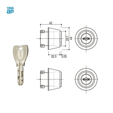 [アルミドア仕様][2個同一] YKK シリンダー錠 MIWA DAF DAF PSキー5本付【YKKap ヴェナート プロント】【美和ロック】【ディンプルキー】【送料無料】