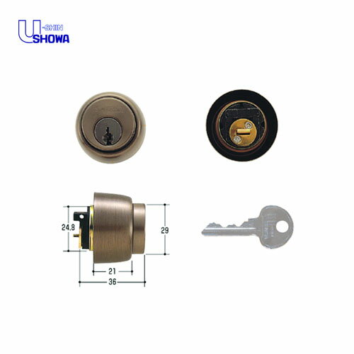【10/27 09:59迄 全品P10倍】SHOWA 5P 535 CL 397-05-S28 CY 扉厚34-41mm アンバー(ブロンズ)色 キー3本付 CLタイプ用 5ピンシリンダー【SCY-41】【ユーシン・ショウワ ミネベアショウワ メンテナンス部品】