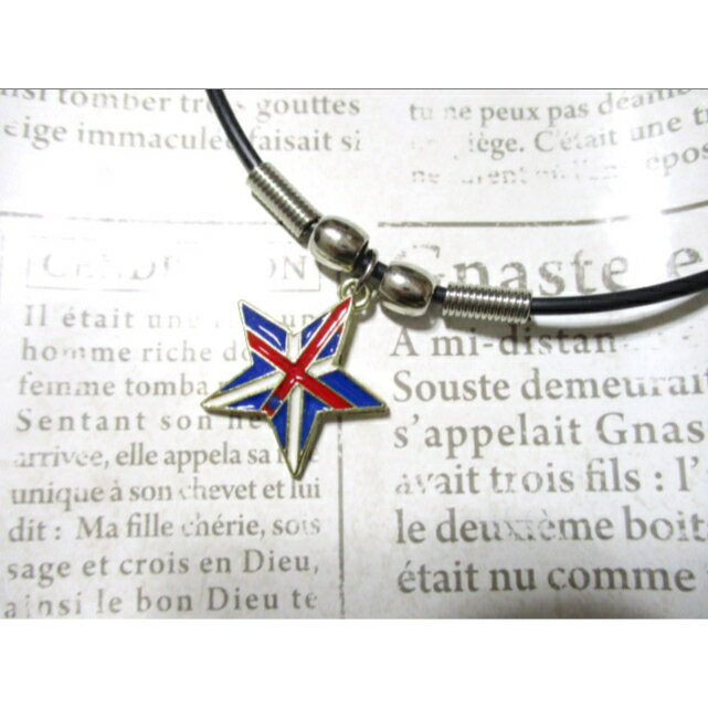 <送料無料> 最安値に挑戦 ネックレス メンズ チョーカー ペンダント 合成皮革 汗に強い ユニオンジャックスター