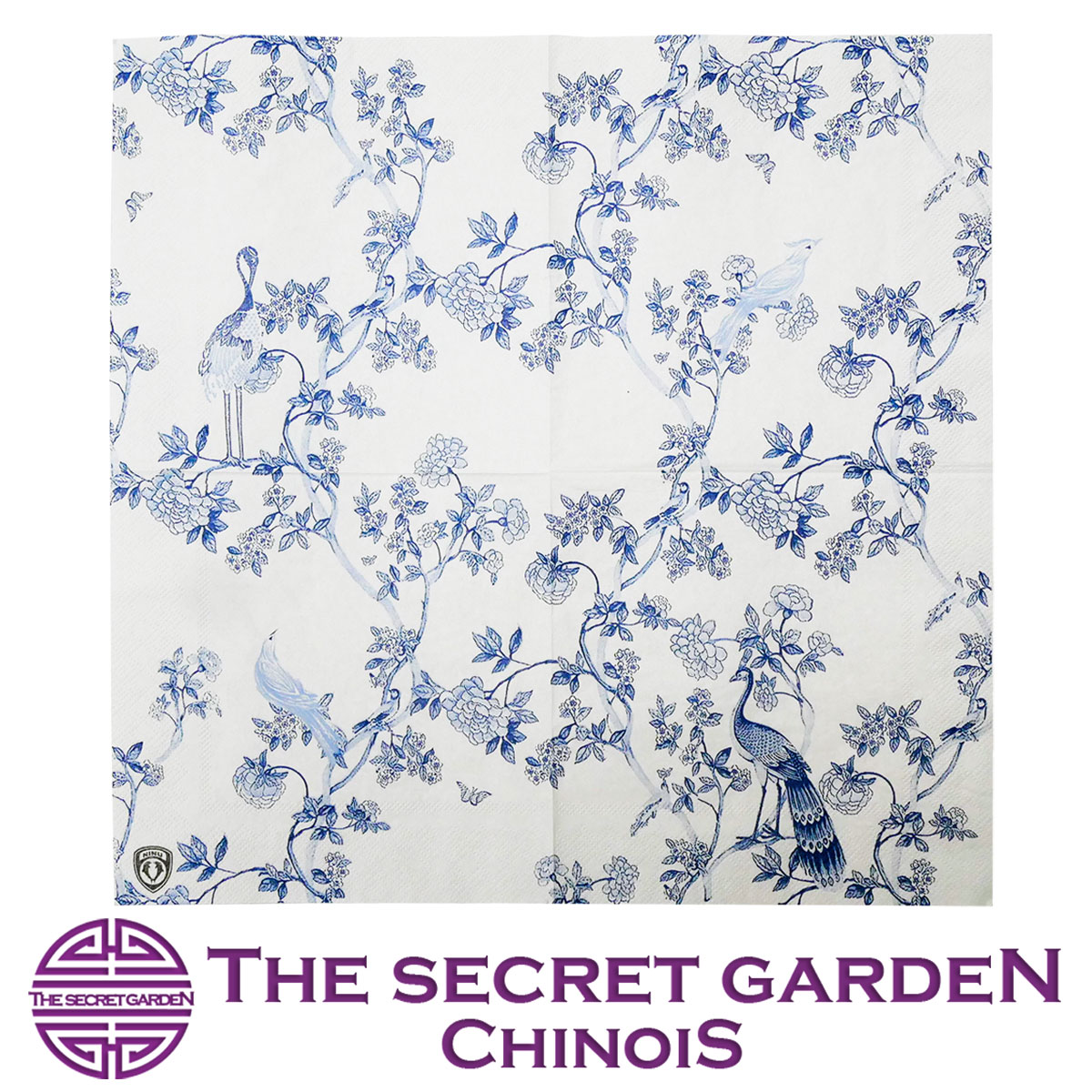 【メール便可】THE-SECRET-GARDEN シノワズリ 紙ナプキン 20枚セット 使い捨て テーブルコーデ ペーパーBlue & White 青白 花鳥柄【ホテル クロス ブルーアンドホワイト アンティーク風 伝統 オリエンタルモダン ティーマット モダン】ザ・シークレットガーデン シノワ