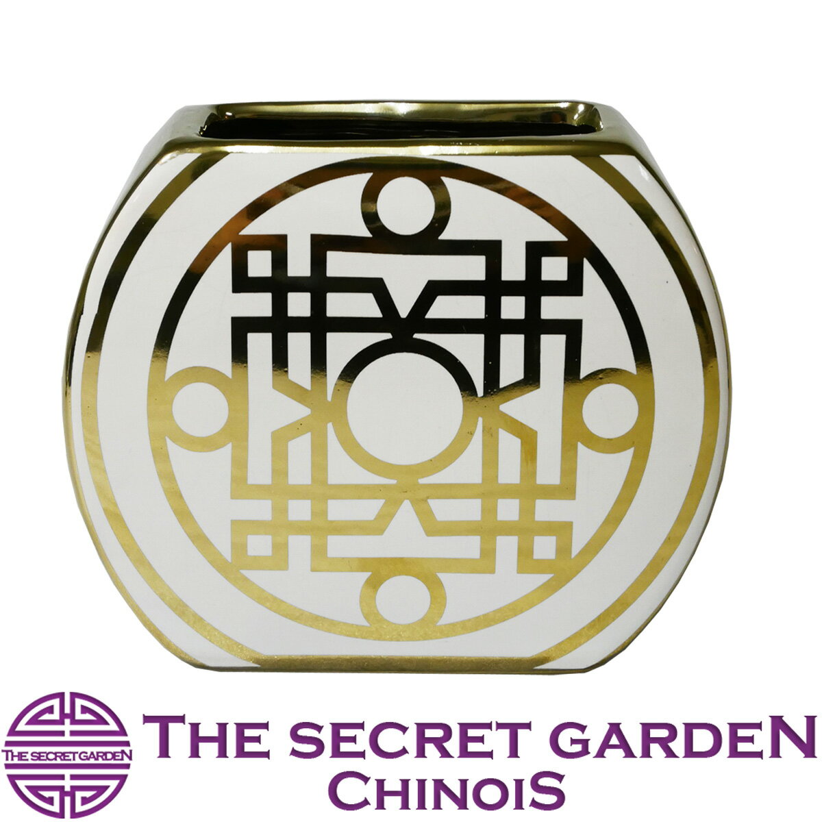 THE-SECRET-GARDEN シノワズリ Blue & White 歯ブラシスタンド 【ジンジャーポット 飾り壺 青白陶器蓋付壷 保存容器 アンティーク風 雑貨 ゴールド 景徳鎮 白 金 ブルーアンドホワイト 青色 置物 オリエンタル】 ザ・シークレットガーデン シノワ