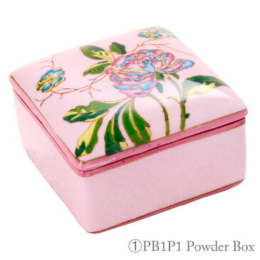 THE-SECRET-GARDEN シノワズリ パウダーボックス 全12種類 花鳥柄 オールハンドペイント【小物入 陶器 宝石箱 アクセサリー 手塗 アンティーク 中国茶器 ブルー&ホワイト】 ザ・シークレットガーデン