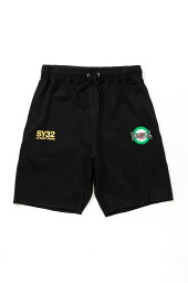 LONSDALE ロンズデール 【SY32コラボモデル】SY32 COLLABORATION CUT OFF SWEAT PANTS ハーフパンツ メンズ スポーツ ブラック 黒 ストレッチ ドライ 速乾 ランニング トレーニングウェア ボクシング