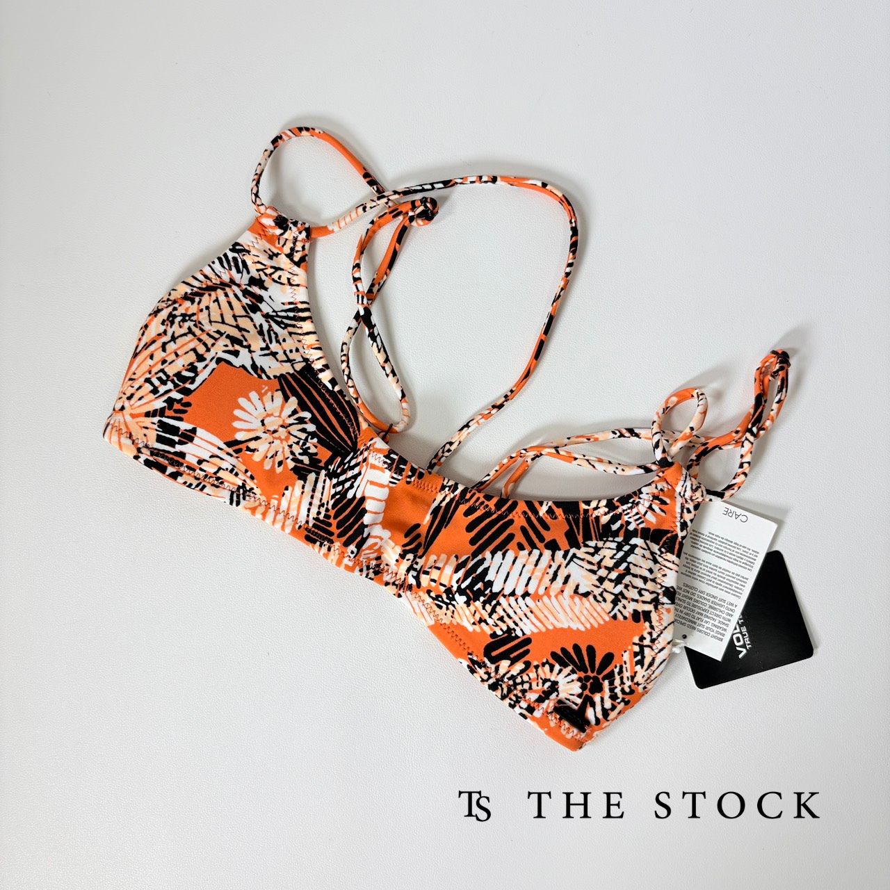 ＼お買い物マラソンpt5倍／〈アウトレット〉 VOLCOM ボルコム Running Spirit Crop 水着 ビキニ O1011605 BRT オレンジ/ブラック/ホワイト
