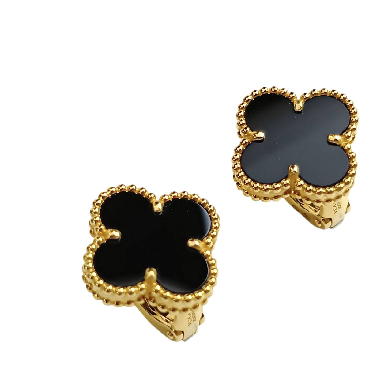 【送料無料】Van Cleef&Arpels ヴァンクリーフ＆アーペル ヴィンテージアルハンブラ オニキス Au750 YG ピアス VCARA44200 クリップピアス レディース 定番 【中古】のサムネイル