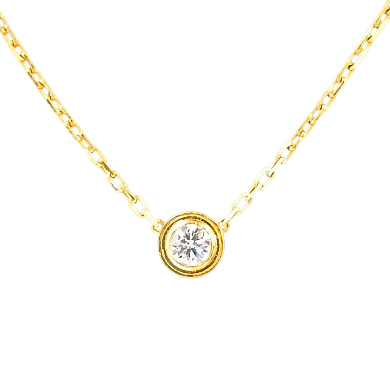 【送料無料】Cartier カルティエ ダムール LM ディアマンレジェ ネックレス 750 K18 YD 1PD ダイヤモンド マスト レディース B7215500 【中古】