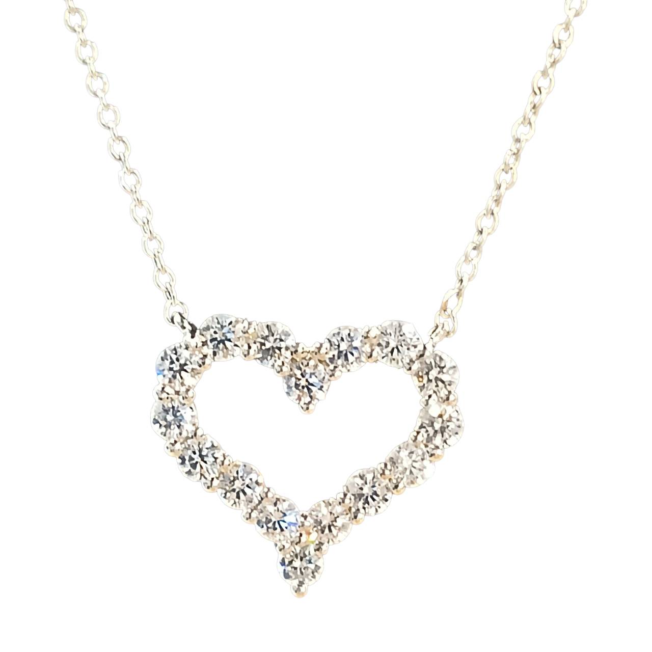 Rakuten - 【送料無料】Tiffany&Co. ティファニー PT950 プラチナ センチメンタルハート ダイヤモンド ネックレス 60007393 レディース 16PD【中古】