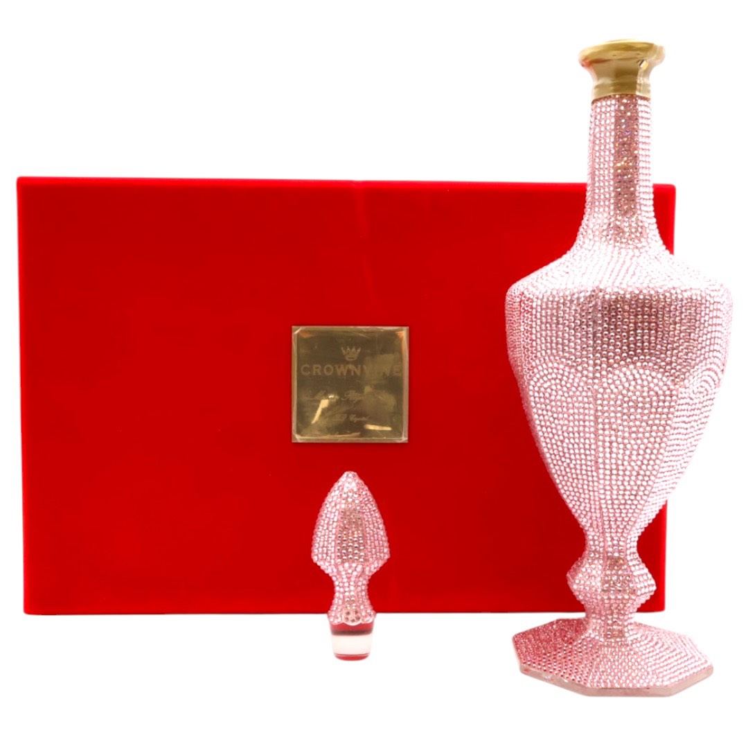 ★全国発送★【送料無料】Crown Vine Michel Royal Style Brandy Fancy Pink クラウンバイン K9 クリスタルデキャンタ ミシェル ロイヤル スタイル ブランデー ファンシーピンク 箱 600ml お酒 ラインストーン 高級 キャバクラ 飲み屋 バー 居酒屋 ホスト【中古】
