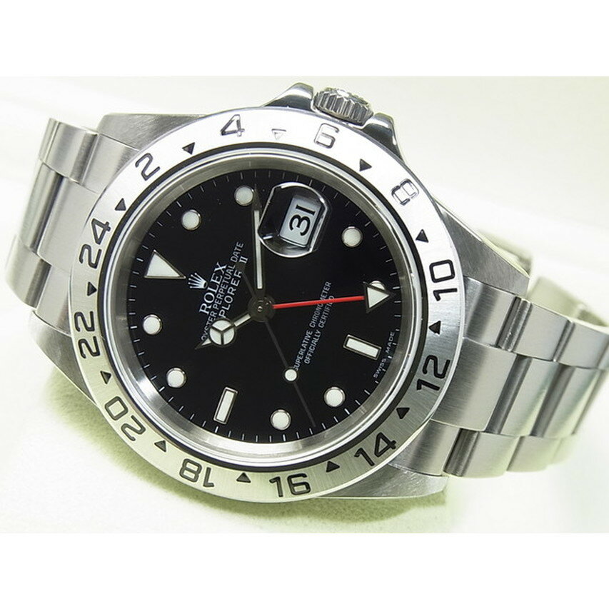 【中古】ロレックス（ROLEX）エクスプローラーII　ブラック文字盤　16570　D番