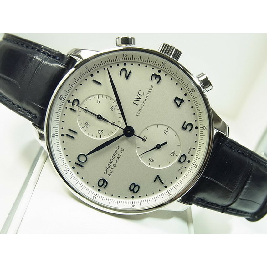 【中古】IWC（アイダブリューシー）ポルトギーゼ・クロノ　シルバー×ブルー　IW371446　正規品