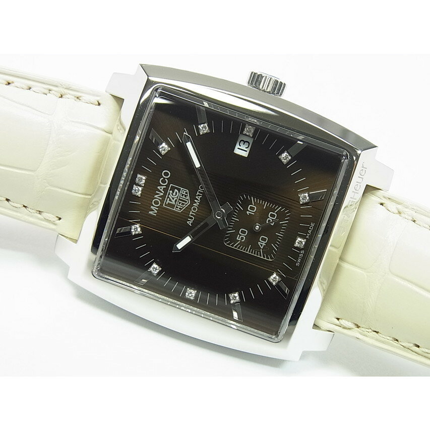 【中古】タグ・ホイヤー（TAG HEUER)　モナコ・パイソン　ブラウン　革ベルト　Ref.WW21 ...