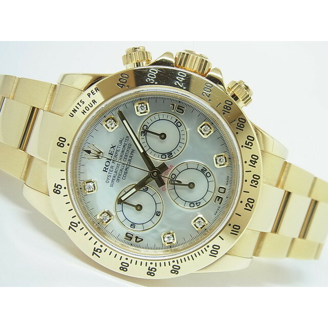 【中古】ロレックス（ROLEX）デイトナ　116528NG　18KYG　ホワイトシェル＆8Pダイヤ