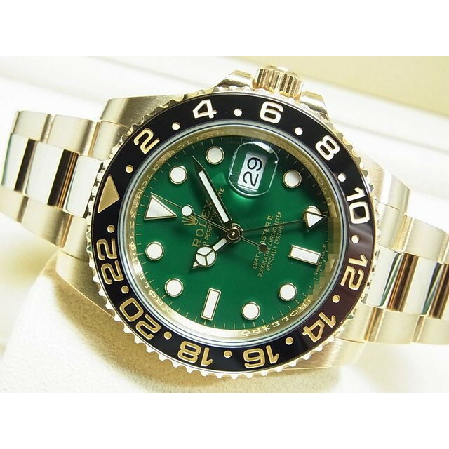 【中古】ロレックス（ROLEX）GMTマスターII　18KYG　グリーン　Ref.116718LN　ランダム番