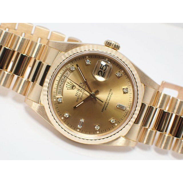 【中古】ロレックス（ROLEX） デイデイト　8P・2バケットダイヤ　18238A　W番