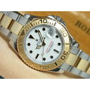 【中古】ロレックス（ROLEX）ヨットマスター・コンビ　ボーイズ　ホワイト文字盤