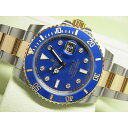 【中古】ロレックス（ROLEX）サブマリーナ・デイト　SS×YGコンビ　ブルー8Pダイヤ　116613GLB