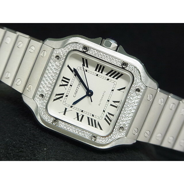 【中古】カルティエ（CARTIER）サントス ドゥ カルティエ MM　ベゼルダイヤ　W4SA0005