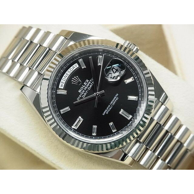 【中古】ロレックス（ROLEX）デイデイト 40　18KWG　ブラック文字盤・インデックスダイヤ　228239A