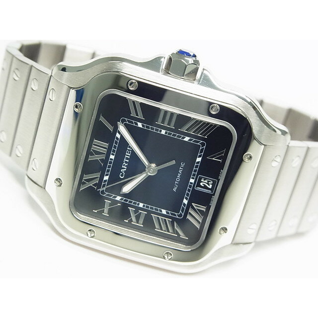 【中古】カルティエ（CARTIER）サントス ドゥ カルティエ　LM　ブルー　WSSA0030