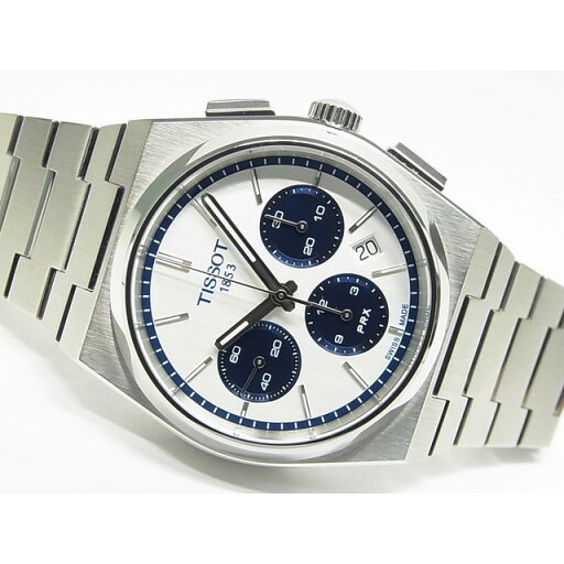 【中古】ティソ(TISSOT) PRX オートマティック クロノグラフ ホワイト×ブルー 【中古】ティソ(TISSOT) PRX オートマティック クロノグラフ ホワイト×ブルー