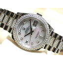 【中古】ロレックス（ROLEX）デイデイト36　ダイヤモンド入りMOP　ベゼルダイヤ　プレジデントブレスダイヤ　18KWG　128349RBR