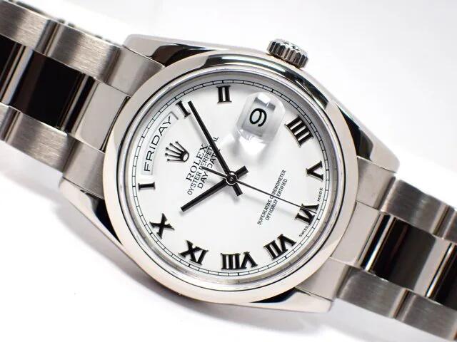 【中古】ロレックス（ROLEX）デイデイト　18KWG　ホワイトローマン　オイスターブレス　118209　正規品