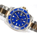 【中古】ロレックス(ROLEX)サブマリーナ・デイト SS×YGコンビ ブルー8Pダイヤ 116613GLB