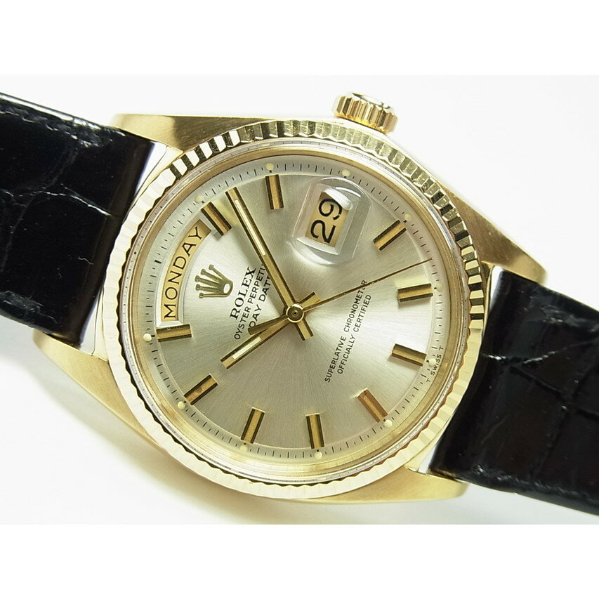 【中古】ロレックス（ROLEX）　Ref.1803旧型デイデイト　18KYGシルバー文字盤　'68年製