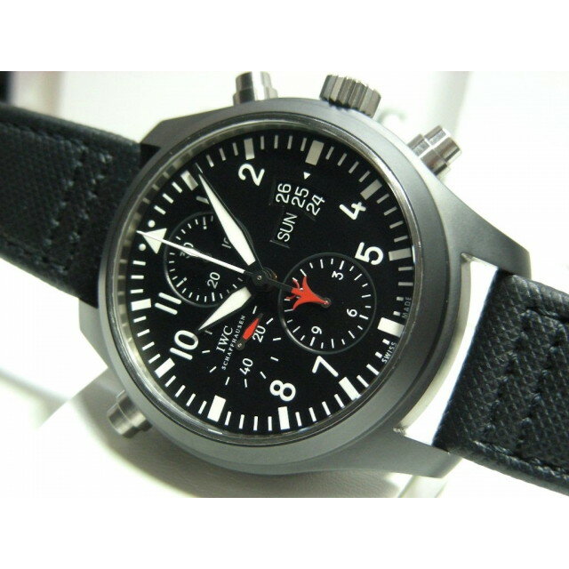 【中古】IWC　IW379901パイロットウォッチ　ダブルクロノ　トップガン　セラミック/チタン　黒 ...