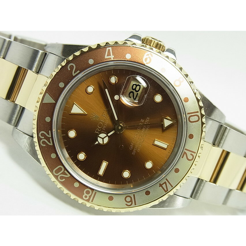 【中古】ロレックス(ROLEX)GMTマスター2・コンビRef.16713　ブラウン文字盤S番