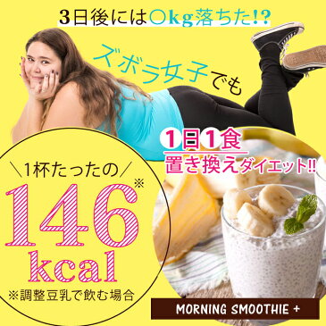 <送料無料>(スムージー 置き換え ダイエット スリム 雑穀 チアシード バナナ 朝ごはん 牛乳 豆乳 レディース スーパーフード おいしい 低カロリー 高タンパク質)【ベジーデルヴィータ モーニングスムージープラス(20食分)】