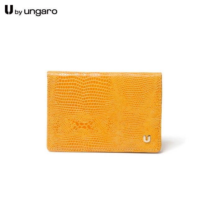 【正規販売店】U by ungaro ピエッツ パスケース［ユーバイ ウンガロ］ 定期入れ ブランド 本革 レザー 二つ折り カードケース 免許証ケース ICカード 2枚 suica pasmo 社員証 おしゃれ シンプル レディース バッグマニア