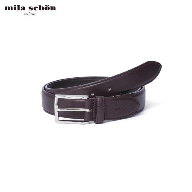 ミラショーン 【正規販売店】mila schon 33mmピンカジュアルベルト【MSMB0420】[ミラ・ショーン] ベルト ブランド 本革 レザー ビジネス スーツ カジュアル フォーマル ピンバックル おしゃれ 日本製 ミラショーン 紳士 長さ調整可能 メンズ バッグマニア