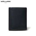 ミラショーン 【正規販売店】mila schon CALF LEATHER 中ベラ付二つ折り財布 [ミラ・ショーン] 折りたたみ財布 ブランド 二つ折り 本革 レザー コンパクト ボックス型小銭入れ ウォレット 定期入れ シンプル おしゃれ ミラショーン メンズ バッグマニア