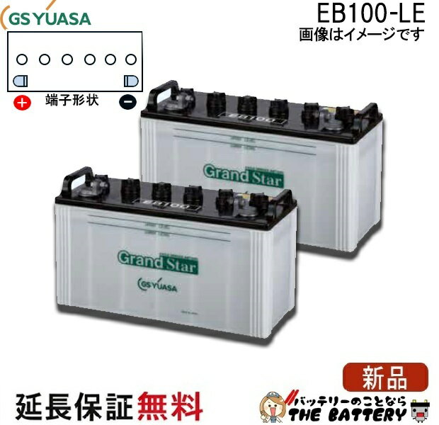 2個セット 保証付 EB100 LE L形端子 ボルト締付端子 サイクルバッテリー 蓄電池 自家発電 GS YUASA ユアサ 小形電動車用鉛蓄電池