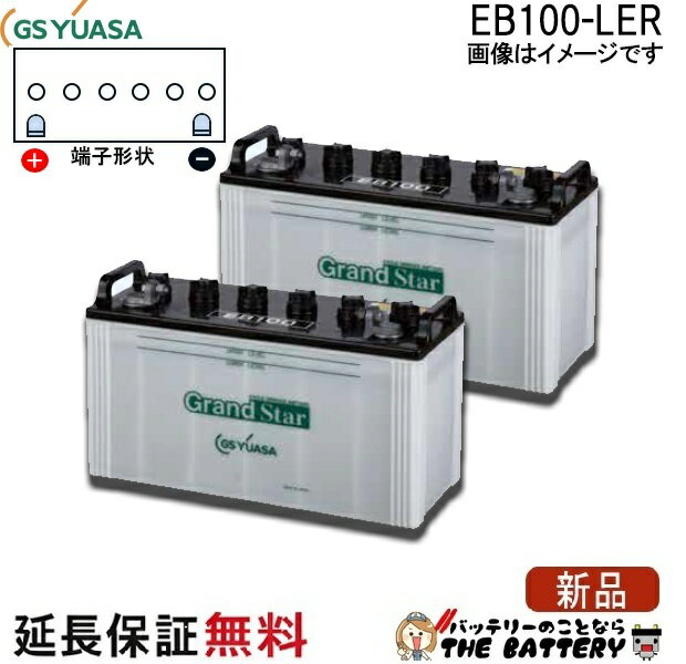 2個セット 保証付 EB100 LER L形端子 サイクルバッテリー ボルト締付端子 GS YUASA ユアサ 小形電動車用鉛蓄電池