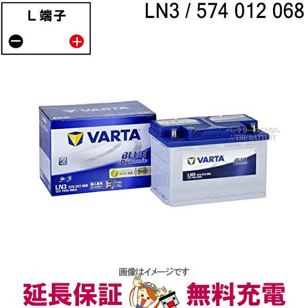 【先着10名★5/25 土 24時間限定!!最大1000円OFFクーポン】L3 ELVBLLN3 韓国製 Varta EU バッテリー 574 012 068 輸入車用