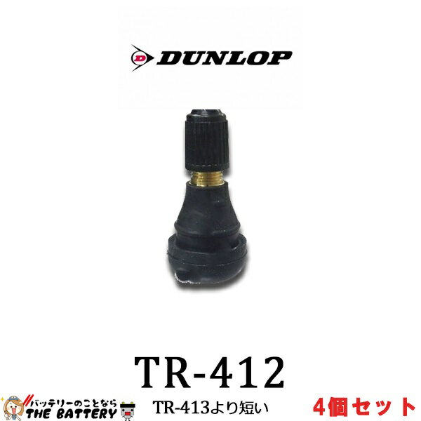 【ゆうパケット】ダンロップ 4個セット 208257 バイク直バルブ 汎用 チューブレス 用 エアバルブ TR-412 DUNLOP