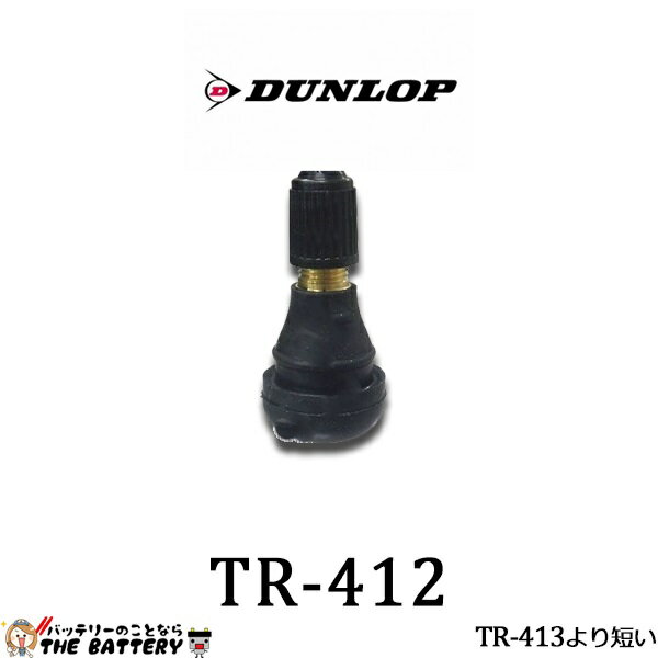 【ゆうパケット】ダンロップ 208257 バイク直バルブ 汎用 チューブレス 用 エアバルブ TR-412 DUNLOP