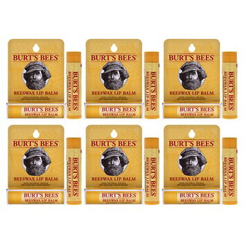 【月間優良ショップ受賞】 Burt's Bees Beeswax Lip Balm With Vitamin E Peppermint - Pack of 6 バーツビーズ ビタミンEペパーミント入り蜜蝋リップバーム-6個入りパック 0.15 oz 送料無料 海外通販