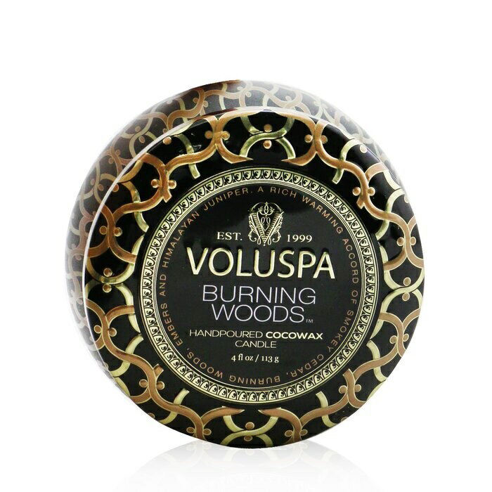 【月間優良ショップ受賞】 Voluspa Mini Tin Candle - Burning Woods ボルスパ Mini Tin Candle - Burning Woods 113g/4oz 送料無料 海外通販