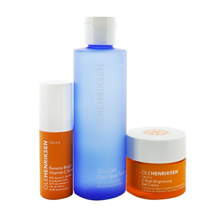 【月間優良ショップ受賞】 Ole Henriksen 3 Mega Wonders Set: Banana Bright Vitamin C Serum 15ml + Glow2OH Dark Spot Toner 190ml + C-Rush Bright 送料無料 海外通販