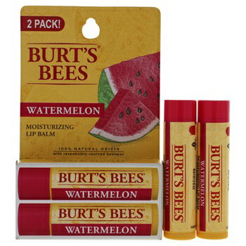 【月間優良ショップ受賞】 Burt's Bees Watermelon Moisturizer Lip Balm Blister バーツビーズ スイカモイスチャライザーリップバームブリスター 2 x 0.15 oz 送料無料 海外通販