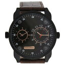 Louis Villiers AG3736-12 Black/Brown Leather Strap Watch by Louis Villiers for Men - 1 Pc Watch