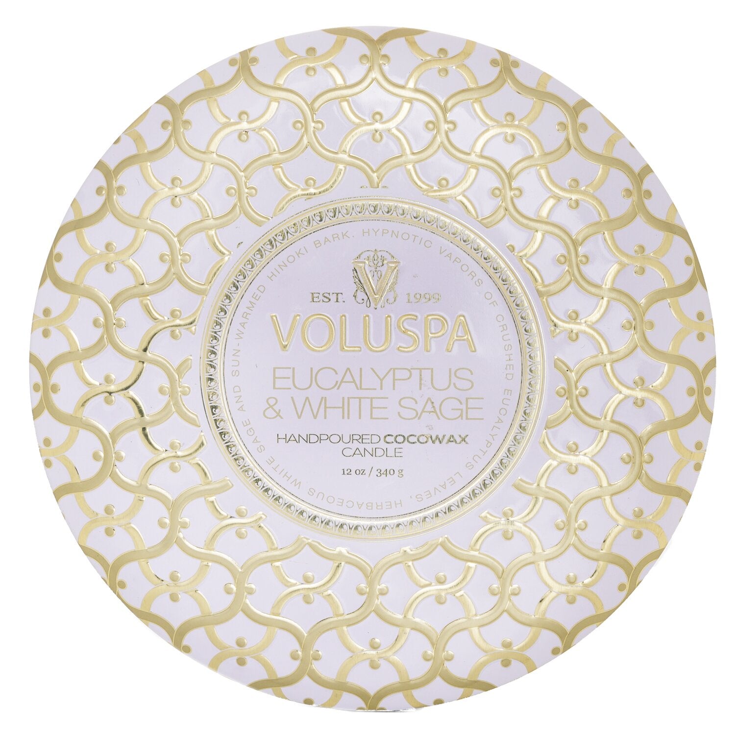 【月間優良ショップ受賞】 Voluspa 3 Wick Decorative Tin Candle - Eucalyptus & White Sage ボルスパ..