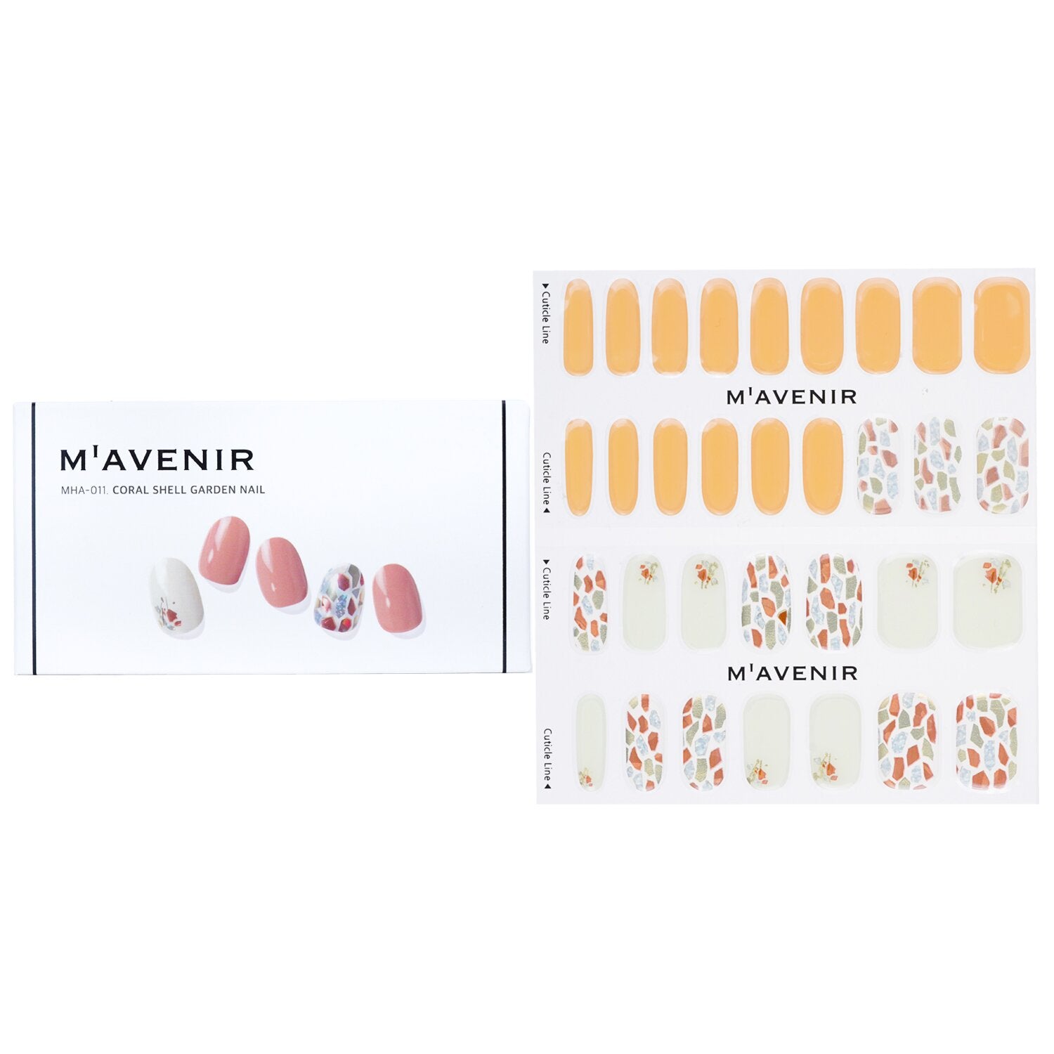 【月間優良ショップ受賞】 Mavenir Nail Sticker (Orange) - # Coral Shell Garden Nail Mavenir Nail Sticker (Orange) - # Coral Shell Garden Nail 32pcs 送料無料 海外通販
