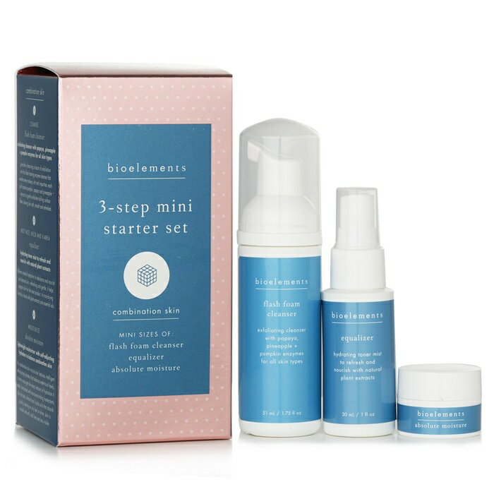 【月間優良ショップ受賞】 Bioelements 3-Step Mini Starter For Combination Skin Set バイオエレメンツ 3-Step Mini Starter For Combination Skin Set 3pcs 送料無料 海外通販 1