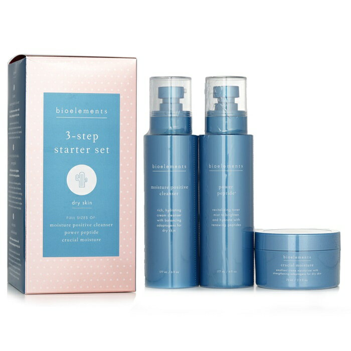 楽天The Beauty Club【月間優良ショップ受賞】 Bioelements 3-Step Starter For Dry Skin Set バイオエレメンツ 3-Step Starter For Dry Skin Set 3pcs 送料無料 海外通販